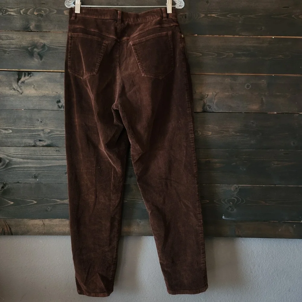 VTG Lauren Ralph Lauren‎ Corduroy Pants Womens 12 Brown Wide Wale Straight Leg